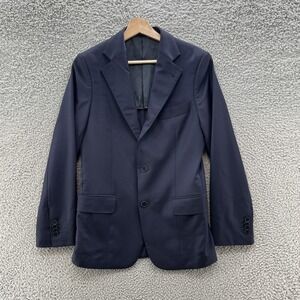 Gutteridge Blazer Mens 36 Navy Blue Wool Superfine 110s Italy Vitale Barberis